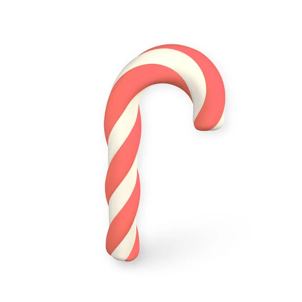 Christmas Candy Cane Isolated White Background Template Xmas New Year — Stock Vector