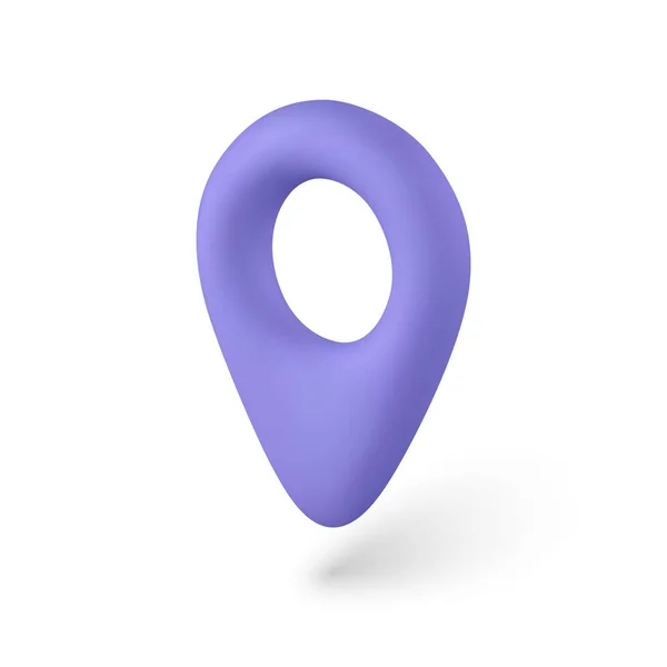 Marqueur Pointe Violet Avec Ombre Icône Localisation Sur Carte Illustration — Image vectorielle