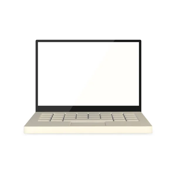 Реалистичный Ноутбук Чистым Экраном Светлом Фоне Векторная Иллюстрация — стоковый вектор
