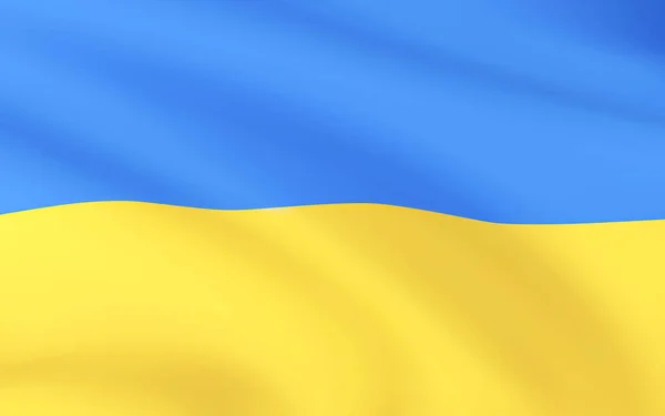Ucraina Realistica Che Sventola Bandiera Bakground Illustrazione Vettoriale — Vettoriale Stock