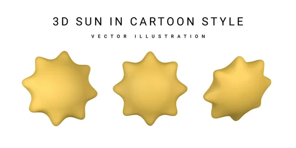Conjunto Desenhos Animados Bonitos Sol Objeto Verão Ilustração Vetorial —  Vetores de Stock