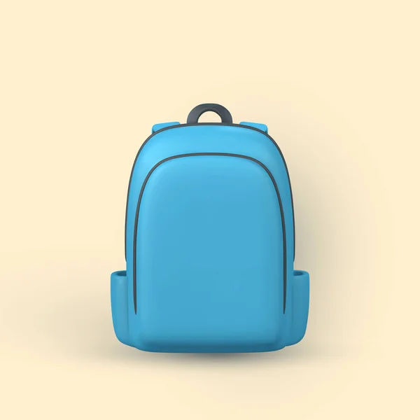 Joli Sac Dos Bleu Dessin Animé Sac École Réaliste Retour — Image vectorielle