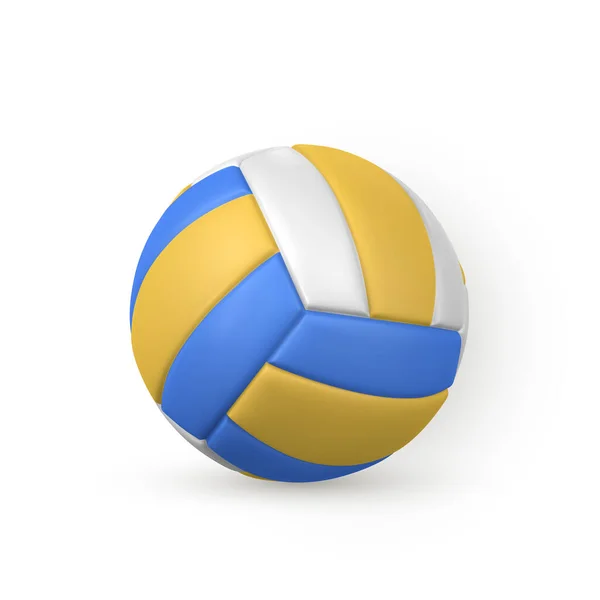 Реалистичный Волейбольный Мяч Изолирован Белом Фоне Векторная Иллюстрация — стоковый вектор