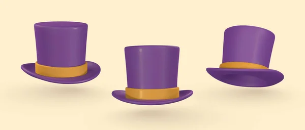 Cute Cartoon Halloween Hat Top Hat Halloween Concept Vector Illustration — Stockvektor