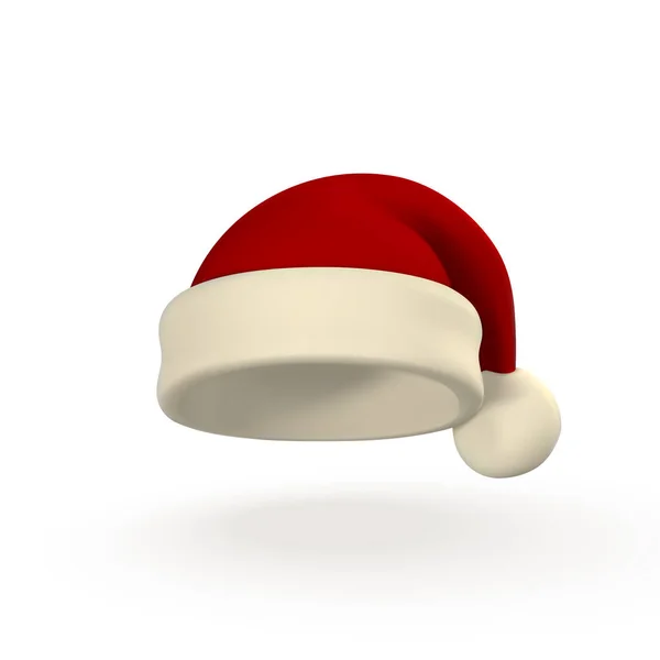 Chapeau Réaliste Père Noël Rouge Chapeau Père Noël Gradient Maille — Image vectorielle