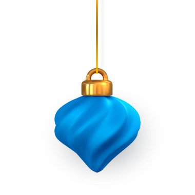 3D parlayan Noel balosu. Xmas cam top. Tatil dekorasyon şablonu. Vektör illüstrasyonu.