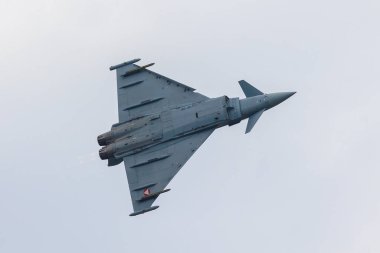 Redbull ring, Spielberg, Austria - July 1, 2022: 2022 Austrian Grand Prix Formula one - air show, Austrian Air Force Eurofighter Typhoon.