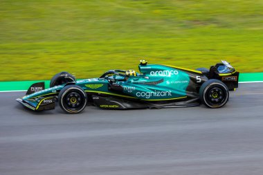 Redbull ring, Spielberg, Austria - July 10,  2022: 2022 Austrian Grand Prix Formula one - Sebastian Vettel,  Aston Martin Aramco Cognizant F1 Team