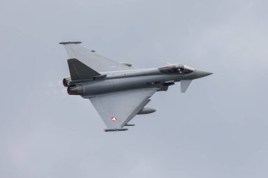 Redbull ring, Spielberg, Austria - July 1, 2022: 2022 Austrian Grand Prix Formula one - air show, Austrian Air Force Eurofighter Typhoon.