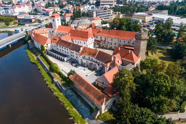 Medieval Castle Aerial View Strakonice Czech Republic Imagens De Bancos De Imagens