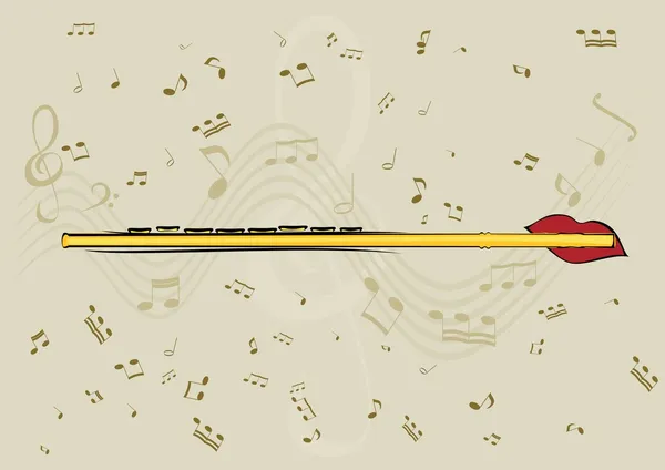 Flute and notes Royalty Free Stock Vectors