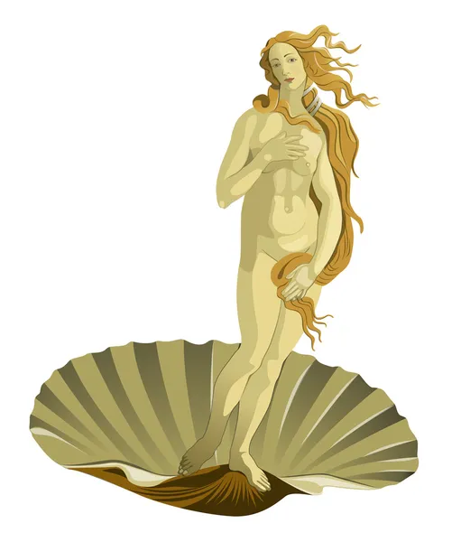 Donna nuda, Venere — Vettoriale Stock