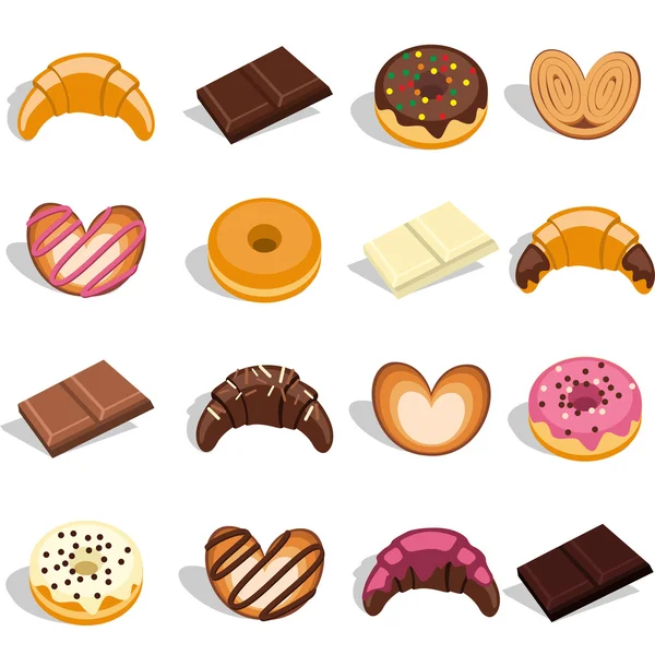 Dulces y pasteles — Vector de stock