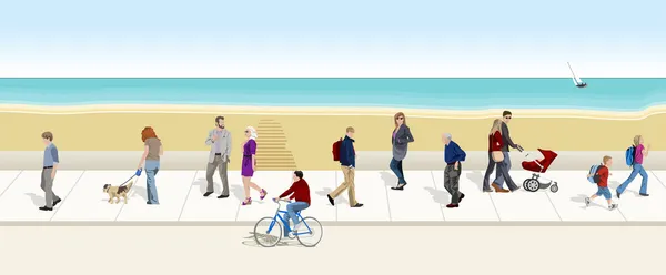 Caminando al fondo del mar — Vector de stock