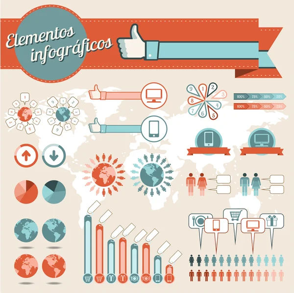 Elementi grafici Info — Vettoriale Stock