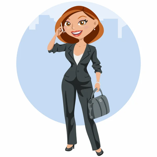 Elegant business woman speaking by mobile — Stock Vector