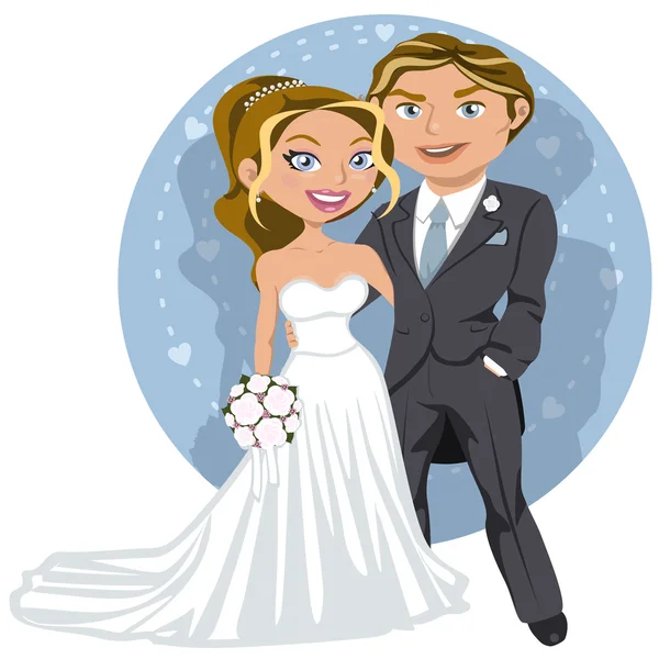 Jeune couple de mariage — Image vectorielle