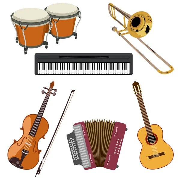 Ensemble d'instruments de musique — Image vectorielle