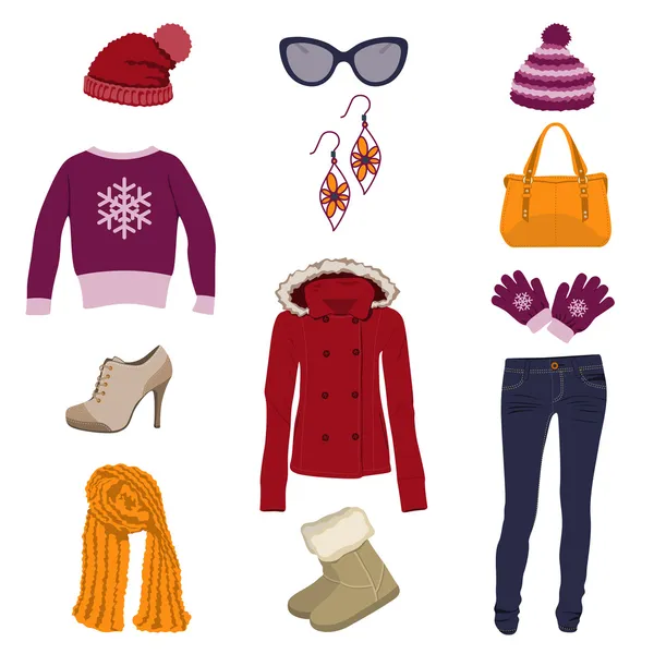 Vêtements d'hiver — Image vectorielle