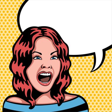 Woman screaming clipart