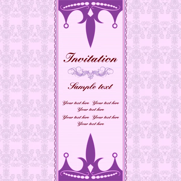 Tarjeta de invitación con fondo rosa — Vector de stock