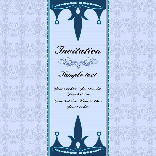 Invitation card with a blue background_2 — Stock Vector