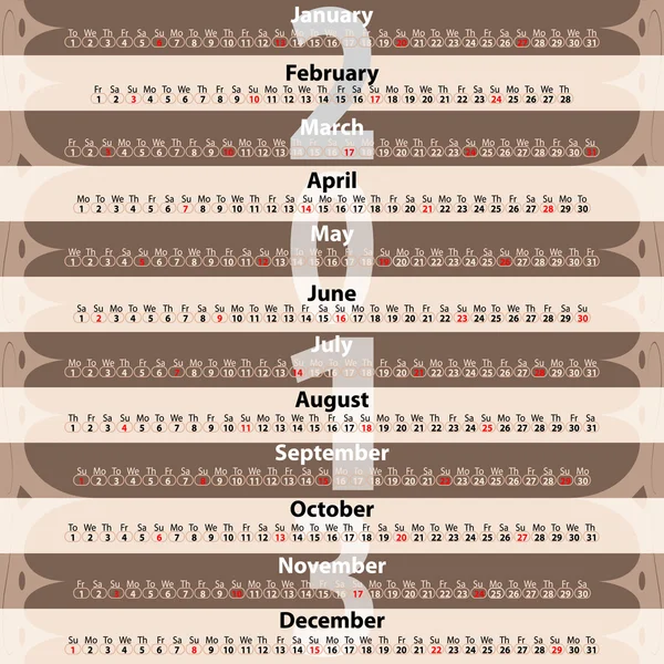 Calendario _ 2013 — Vector de stock