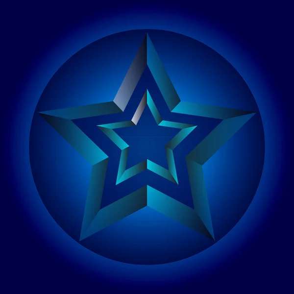 Sphère métallique bleu étoile — Image vectorielle