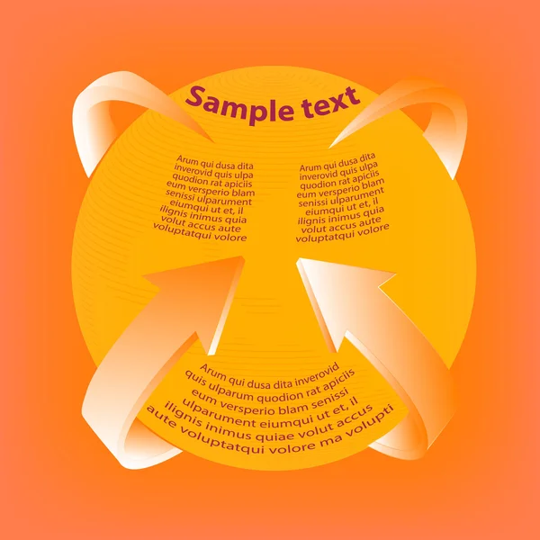 Flèches 3D orange backgroud — Image vectorielle