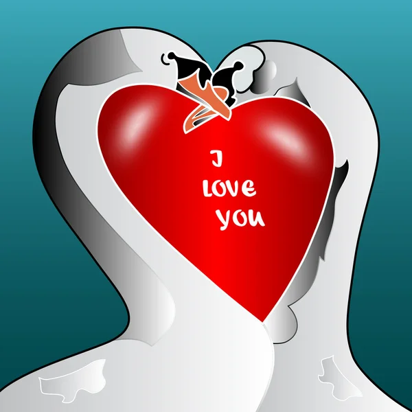 Cygnes Saint-Valentin — Image vectorielle