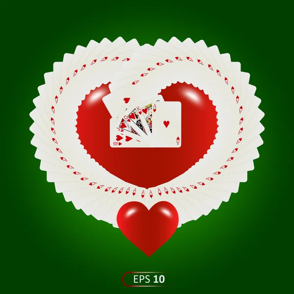 Poker Heart — Vector de stoc