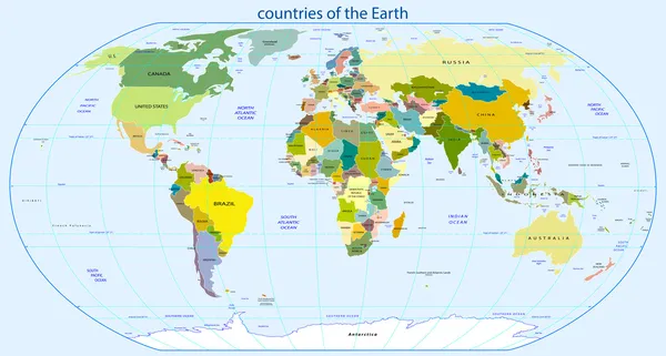 Países de la Tierra — Vector de stock