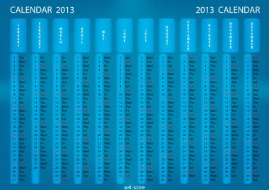takvimi 2013 mavi arka plan