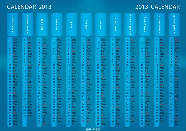 takvimi 2013 mavi arka plan