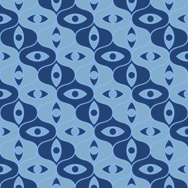 soyut kesintisiz mavi çini deseni