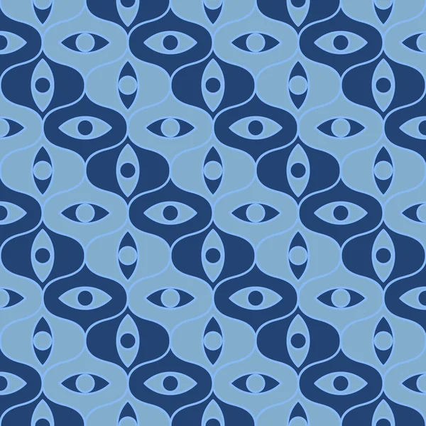 抽象无缝蓝色平铺模式 — 图库矢量图片