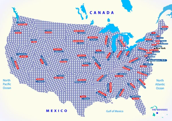 Estados Unidos mapa vector — Archivo Imágenes Vectoriales