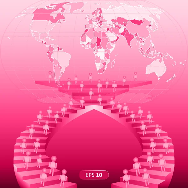 Background illustration of our planet - pink — Stock Vector