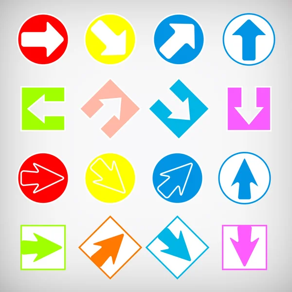 Arrow sign icon set — Stock Vector