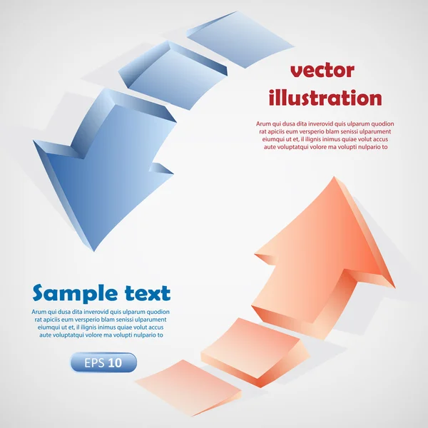 Flechas 3d - ilustración vectorial — Archivo Imágenes Vectoriales