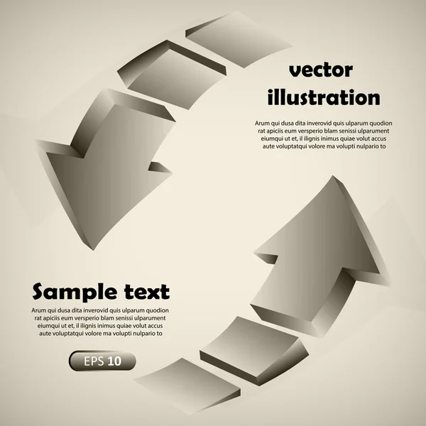 Flechas 3d - ilustración vectorial — Vector de stock