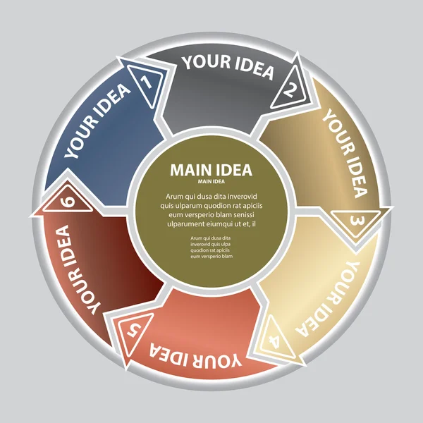 Bannières circulaires colorées avec des flèches pour différentes conceptions d'entreprise . — Image vectorielle