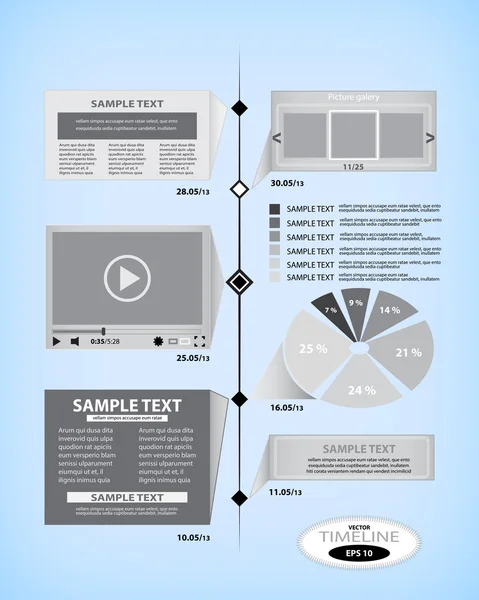 Timeline design template — Stock Vector