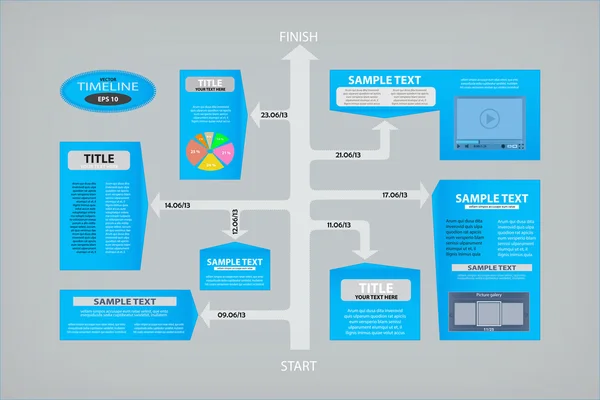 Vector timeline design template — Stock Vector