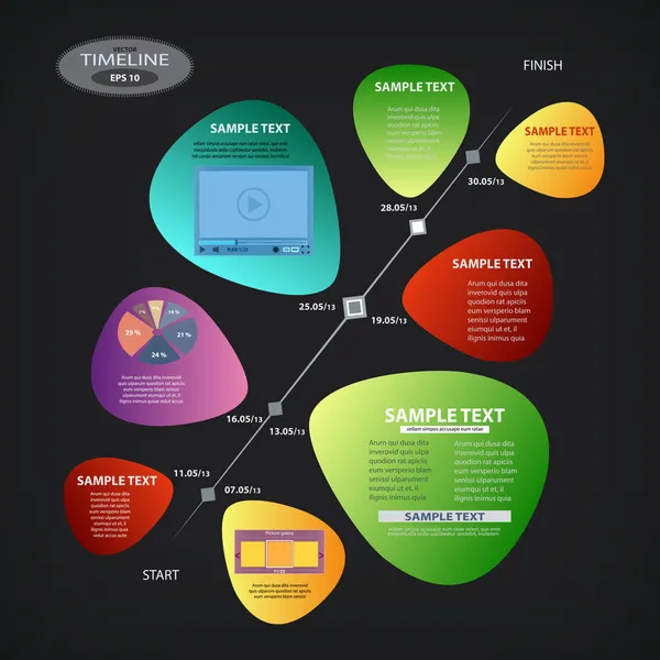 Vektor-Timeline-Design-Vorlage — Stockvektor