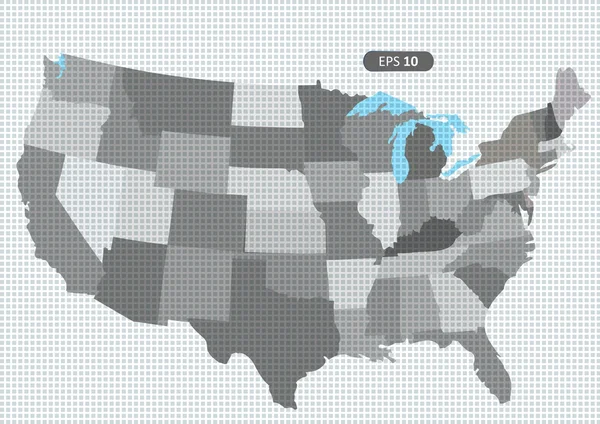 Grid USA map on gray — Stock Vector