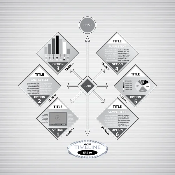 Vektor-Timeline-Design-Vorlage — Stockvektor