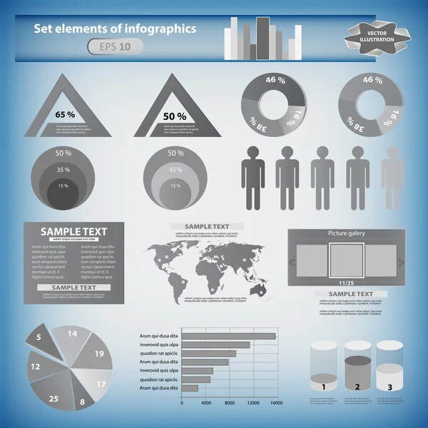 Conjunto de elementos de infografía — Archivo Imágenes Vectoriales