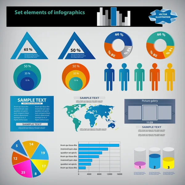 Elemente der Infografik setzen — Stockvektor