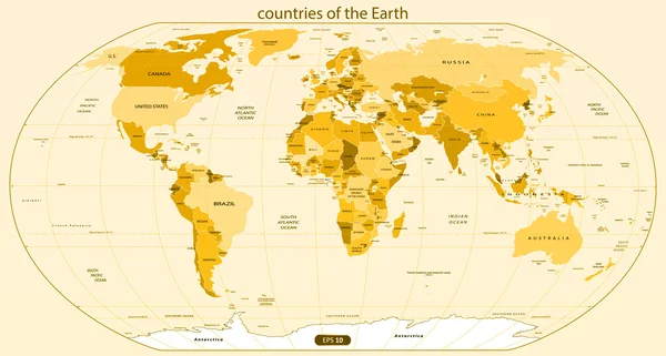 Países de la Tierra — Vector de stock